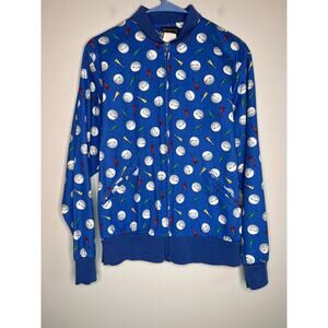 1980s BonWorth Golf Tee Power Shot Maximalist Grandpa Novelty Print Bomber M